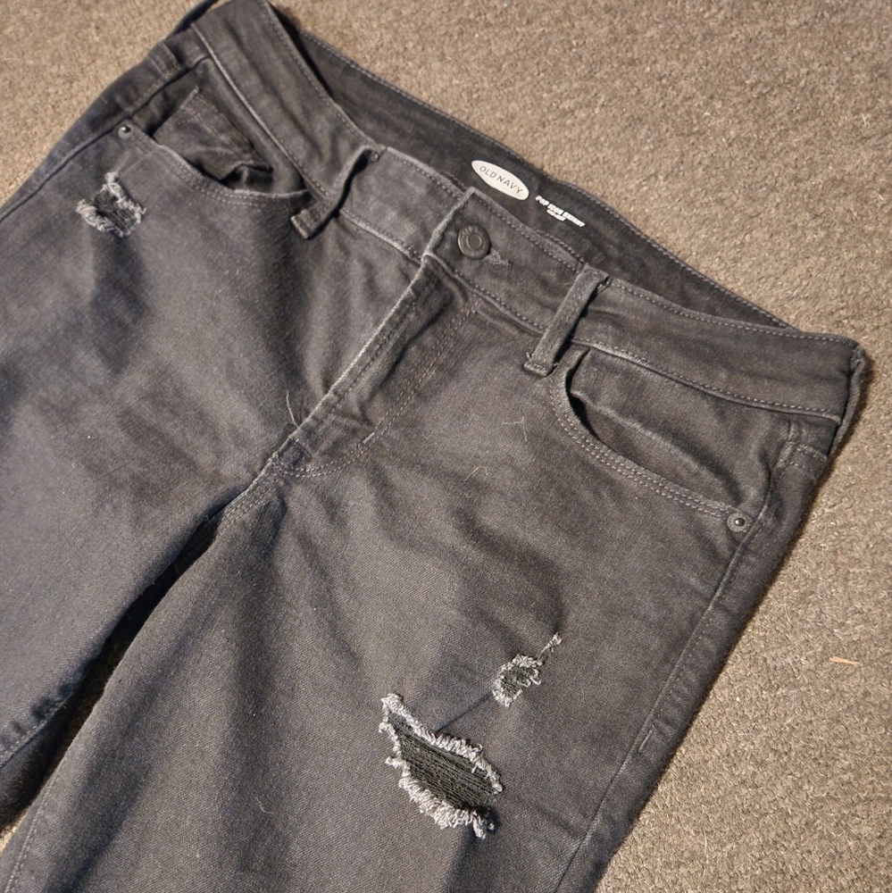 Old Navy Black Pop Icon Skinny Mid Rise size 8 Long